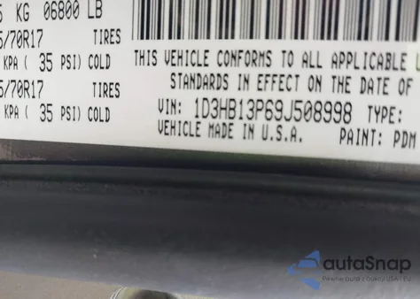 2009 Dodge Ram 1500 Slt/Sport/Trx z USA, uszkodzony, nr VIN 1D3HB13P69J508998